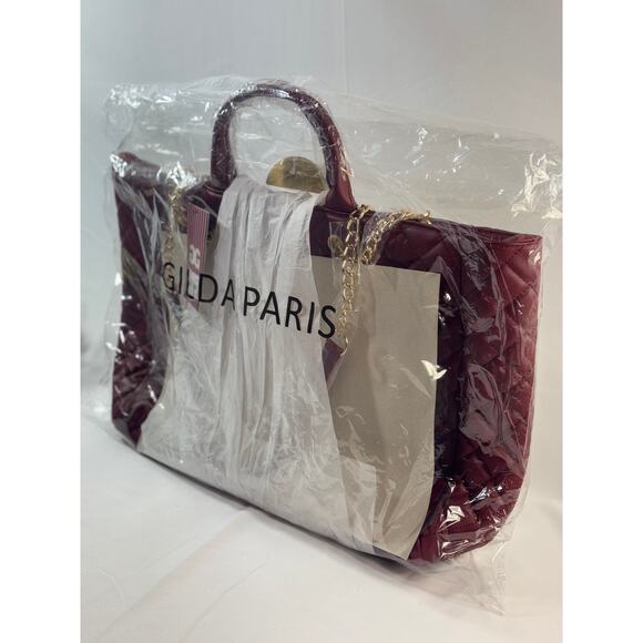 NWT Gilda Paris Large Quilted Travel Tote Bag w/ Luggage Strap, MSRP $199 - Picture 8 of 8